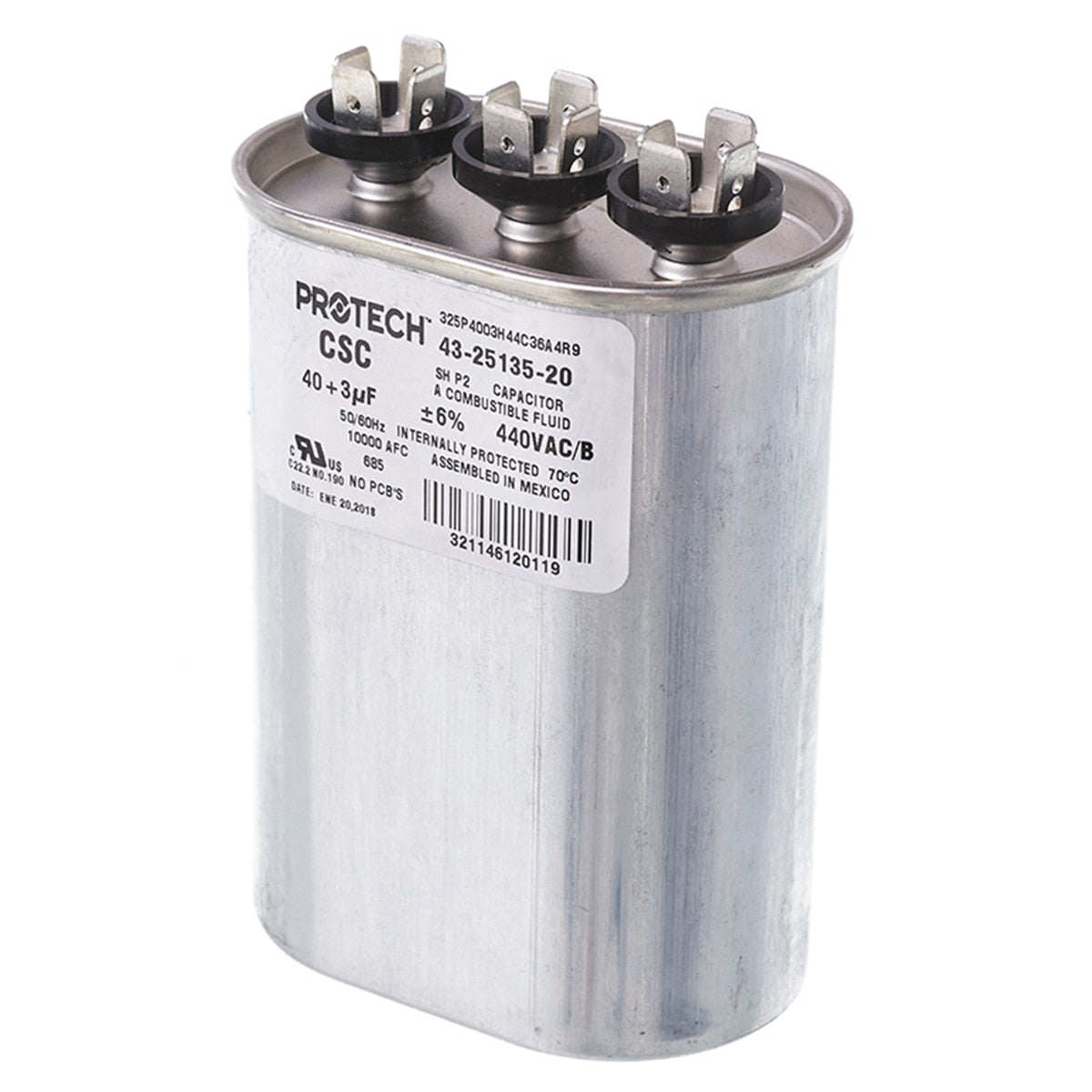 Rheem 43-25135-20 40/3/440 Dual Oval Metal Finish
