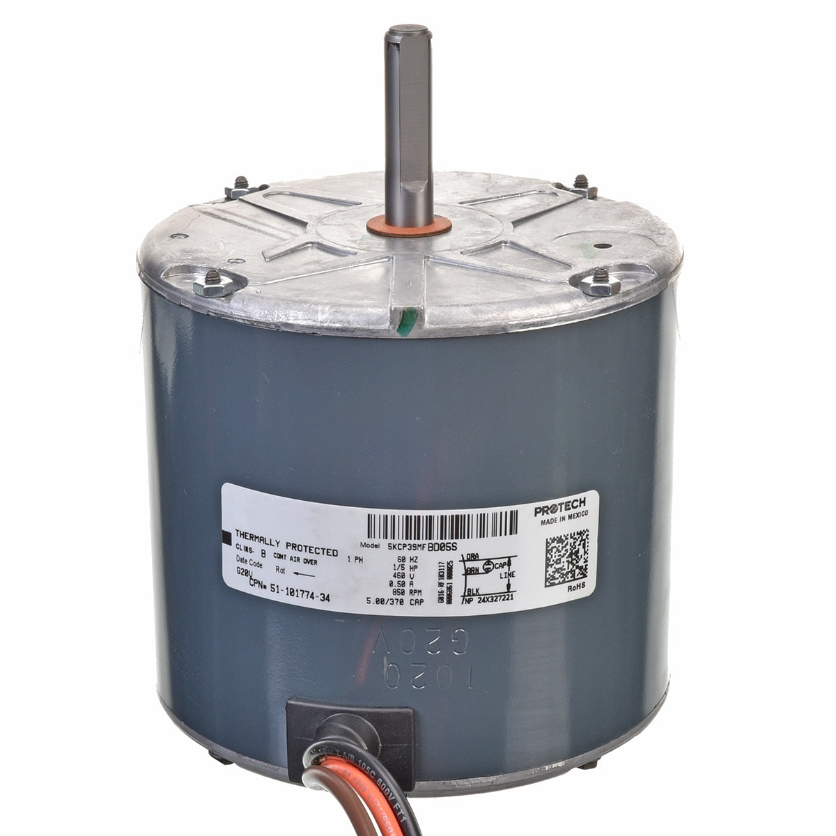 Rheem 51-101774-34 Condenser Motor - 1/5 Hp 460/1/60 (825 RPM/1 Speed)