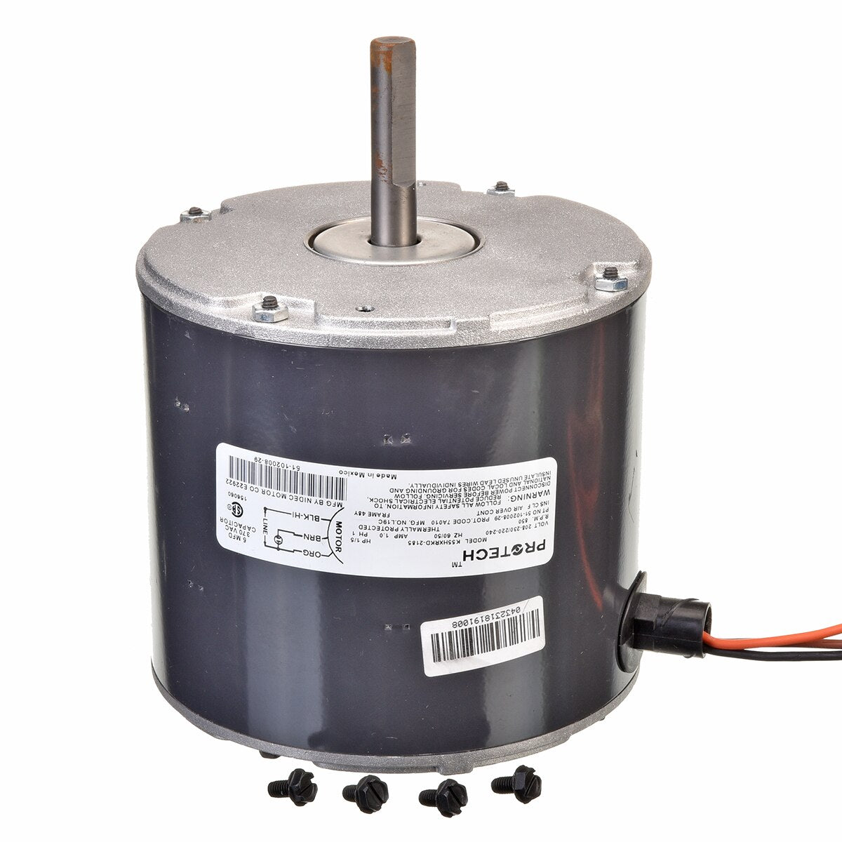 Rheem 51-102008-29 Nidec, K55HXRKD-2185, 1/5 Hp, 850 Rpm, 60/50 Hz, 1 Ph, 208-230/220-240 V