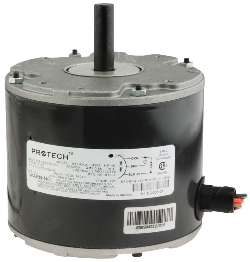 Rheem 51-102500-02 Motor - 1/6 Hp Dd K48HXGCE4204