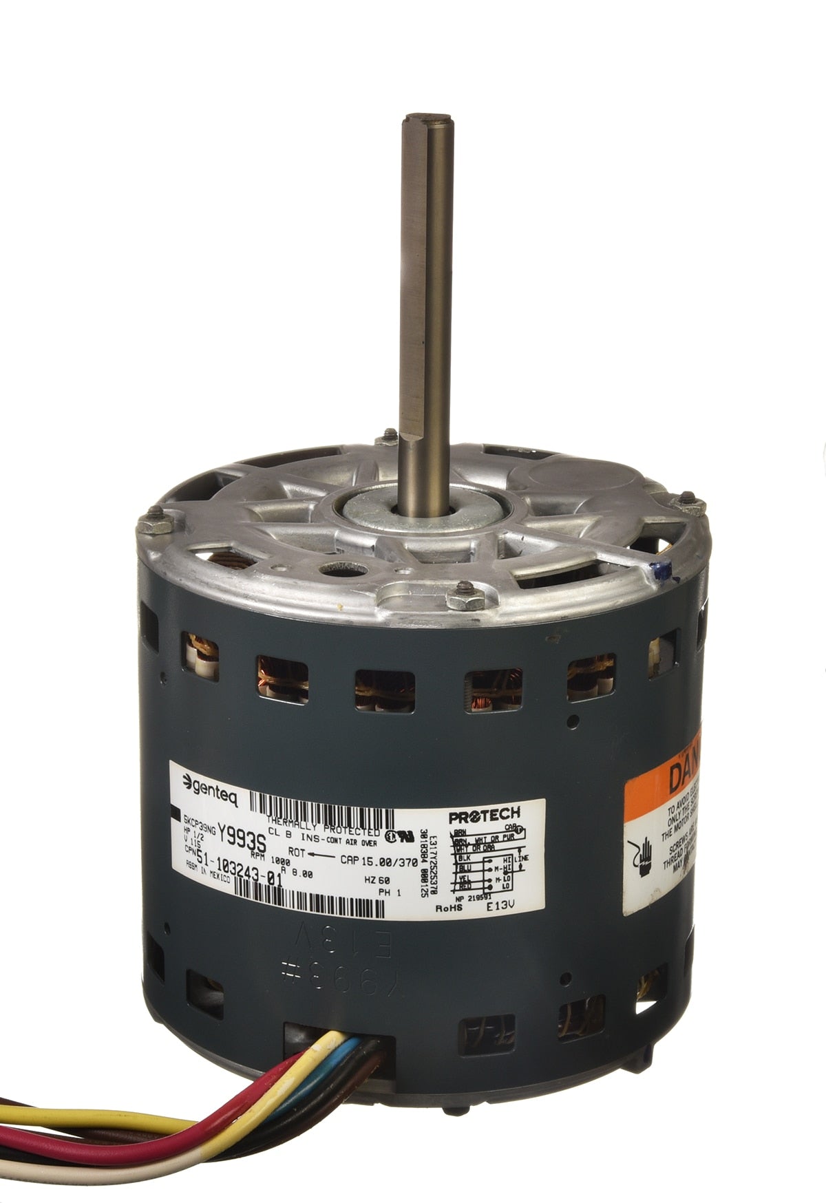 Rheem 51-103243-01 MOTOR-1/2 Hp 4SPD Psc 5KCP39NGY993S Bel