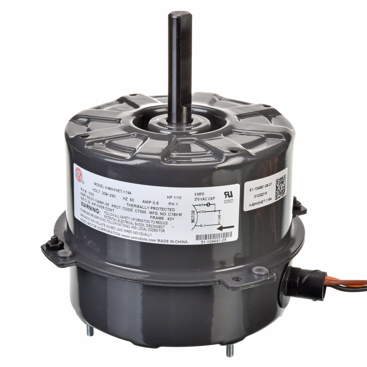 Rheem 51-104691-05 1/10 H.p. Motor - K48HXNET-1194