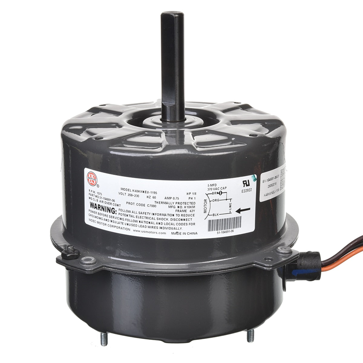 Rheem 51-104691-06 1/8 H.p. Motor - K48HXNEU-1195