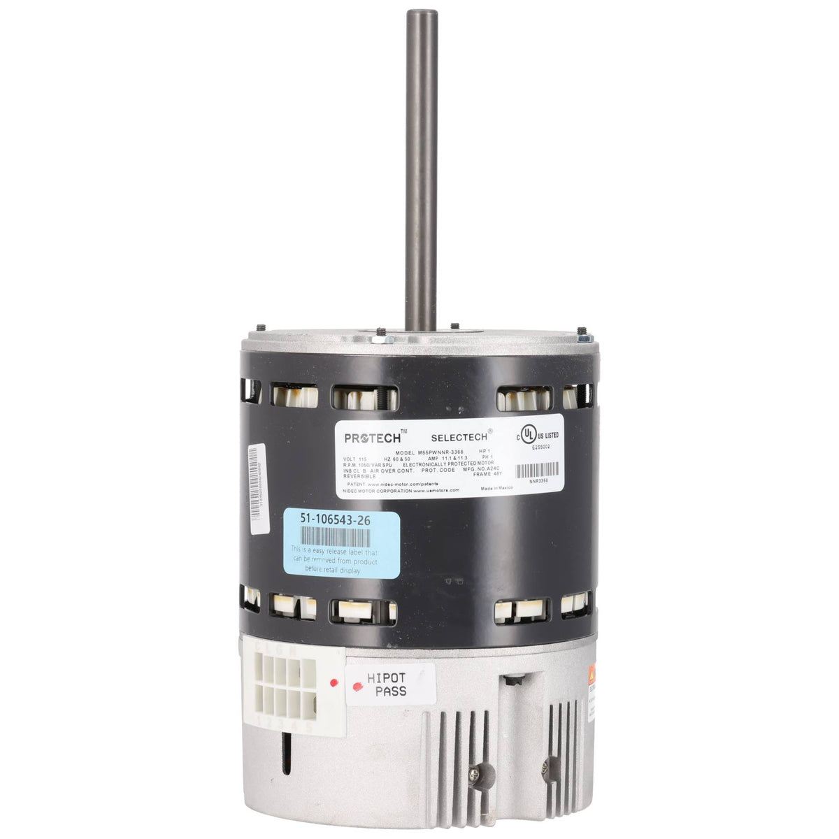 Rheem 51-106543-26 Motor 1 Hp Nidec Selectech