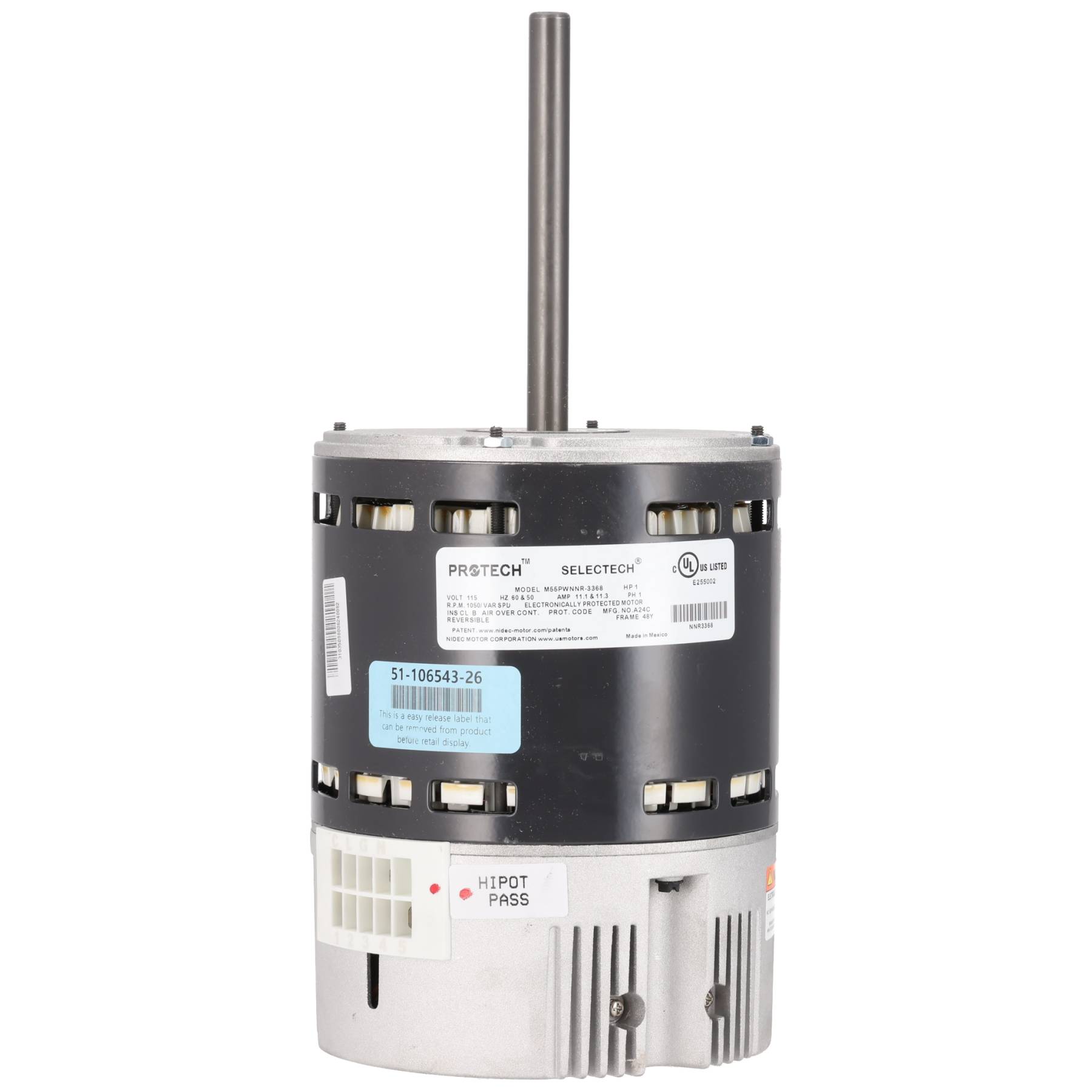 Rheem 51-106543-26 Motor 1 Hp Nidec Selectech