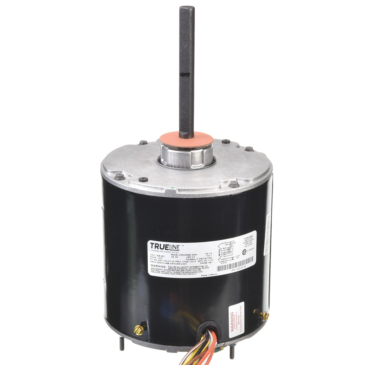 ProTech W51-12CJA1-02 Universal Condenser Motor - 1/2 Hp 208-230/1/60 (1075 RPM/1SPEED)