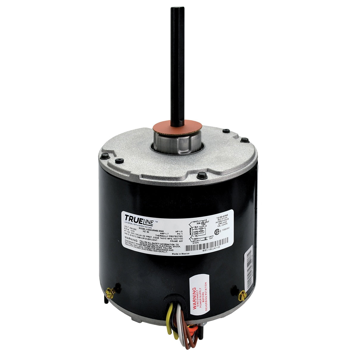 ProTech W51-13CJA1-02 Universal Condenser Motor - 1/3 Hp 208-230/1/60 (1075 RPM/1 Speed)