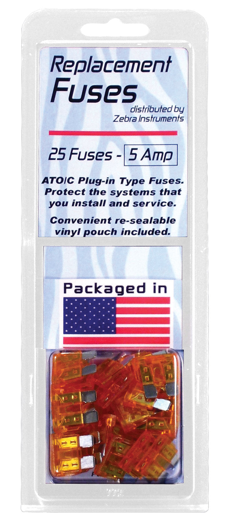 Rheem ZFP05 Plastic Fuses - 5 Amp - 25 Pack