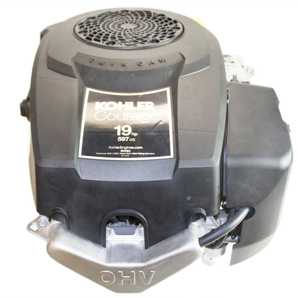 Kohler SV590-3228 19 HP Courage Engine, Vertical 1" x 3 5/32" Shaft, Overhead Valve Electric Start, 15 Amp, Oil Filter