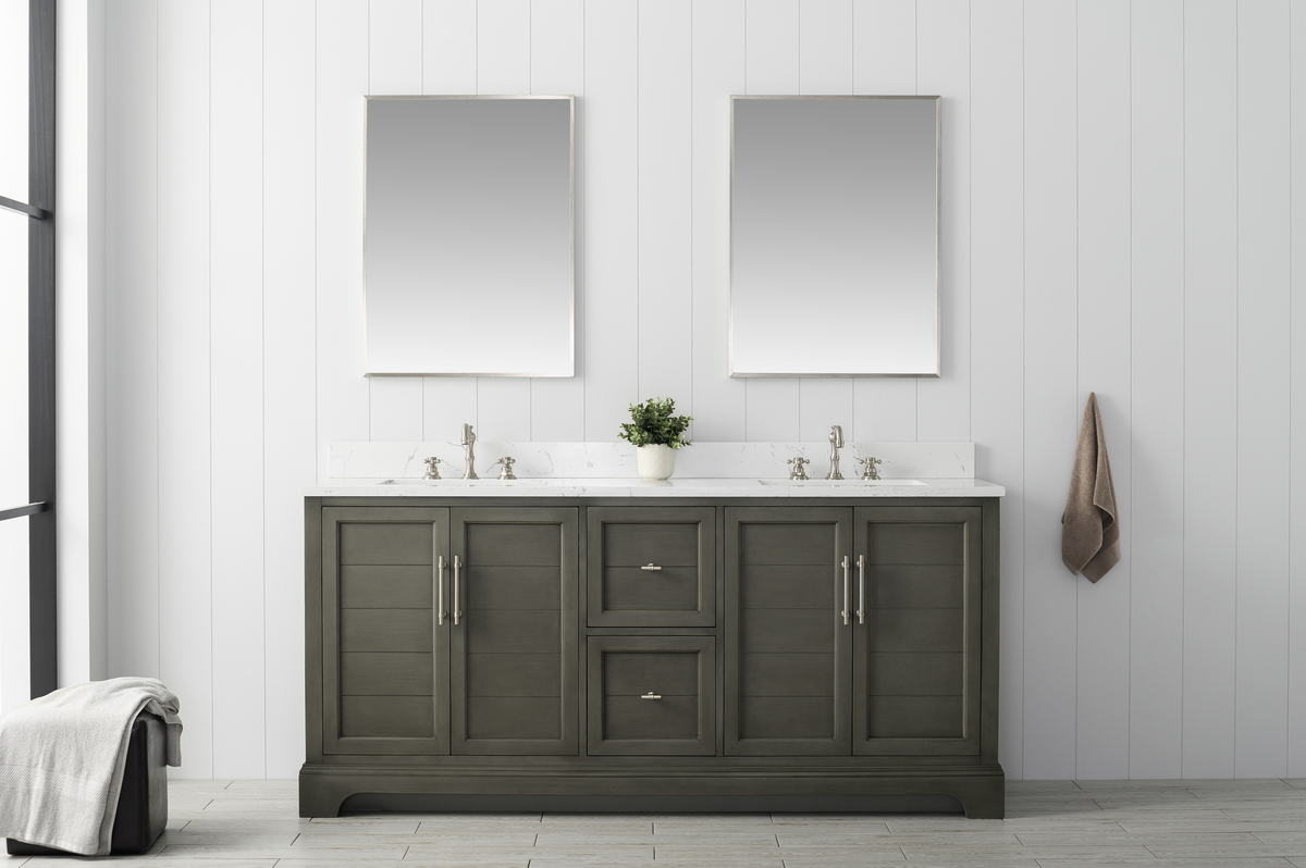 Vanity Art VA5072-DSG Vannes Chambery 72" Bathroom Vanity Double Sink Ceramic VA5072-D New