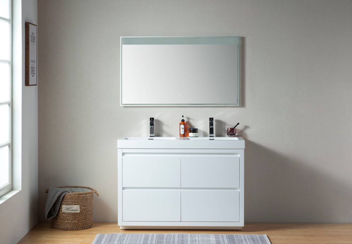 Vanity Art VA6048DWF Annecy 48" Bathroom Vanity Double Sink Floor Standing Resin Top New