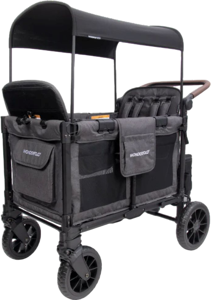 WonderFold Baby W4LUXP-GRY WonderFold W4 Luxe Pro Stroller Wagon Push/Pull 4-Passenger Quad Stroller New