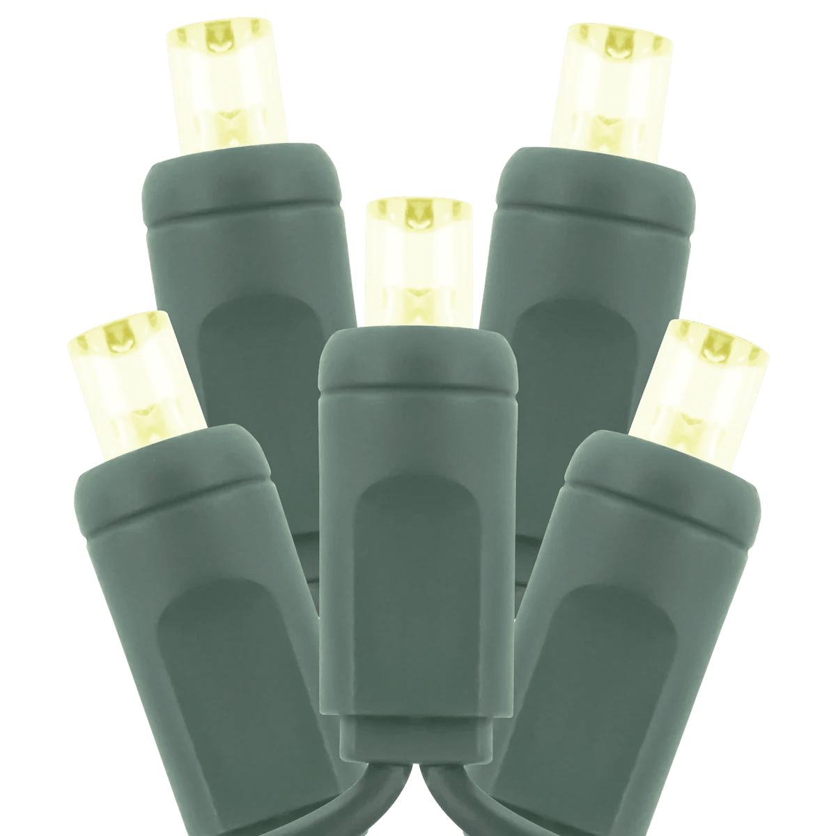 American Lighting 5MM-100/6-G-UWW LED Light String 2.4W per String 100' Ultra Warm White Plastic Socket Commercial Standard Coaxial Conical