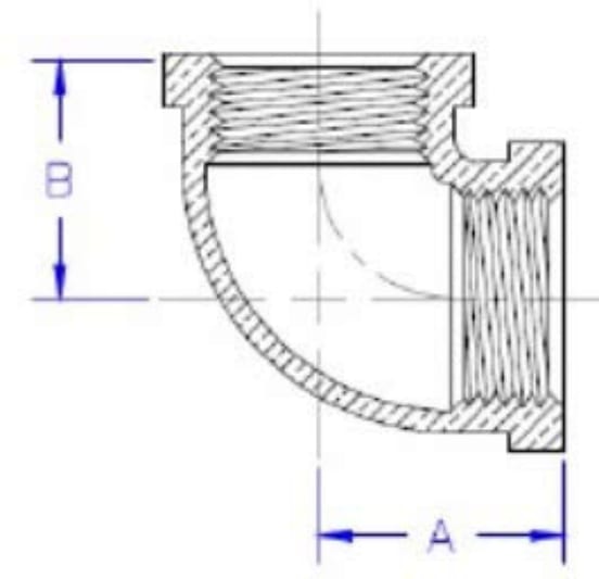 B-L9008LF Elbow, 2" FPT Brass Lead-Free