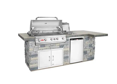 Bull 15763 BBQ Outdoor Kitchen Island with Faux Rock and Brahma Grill