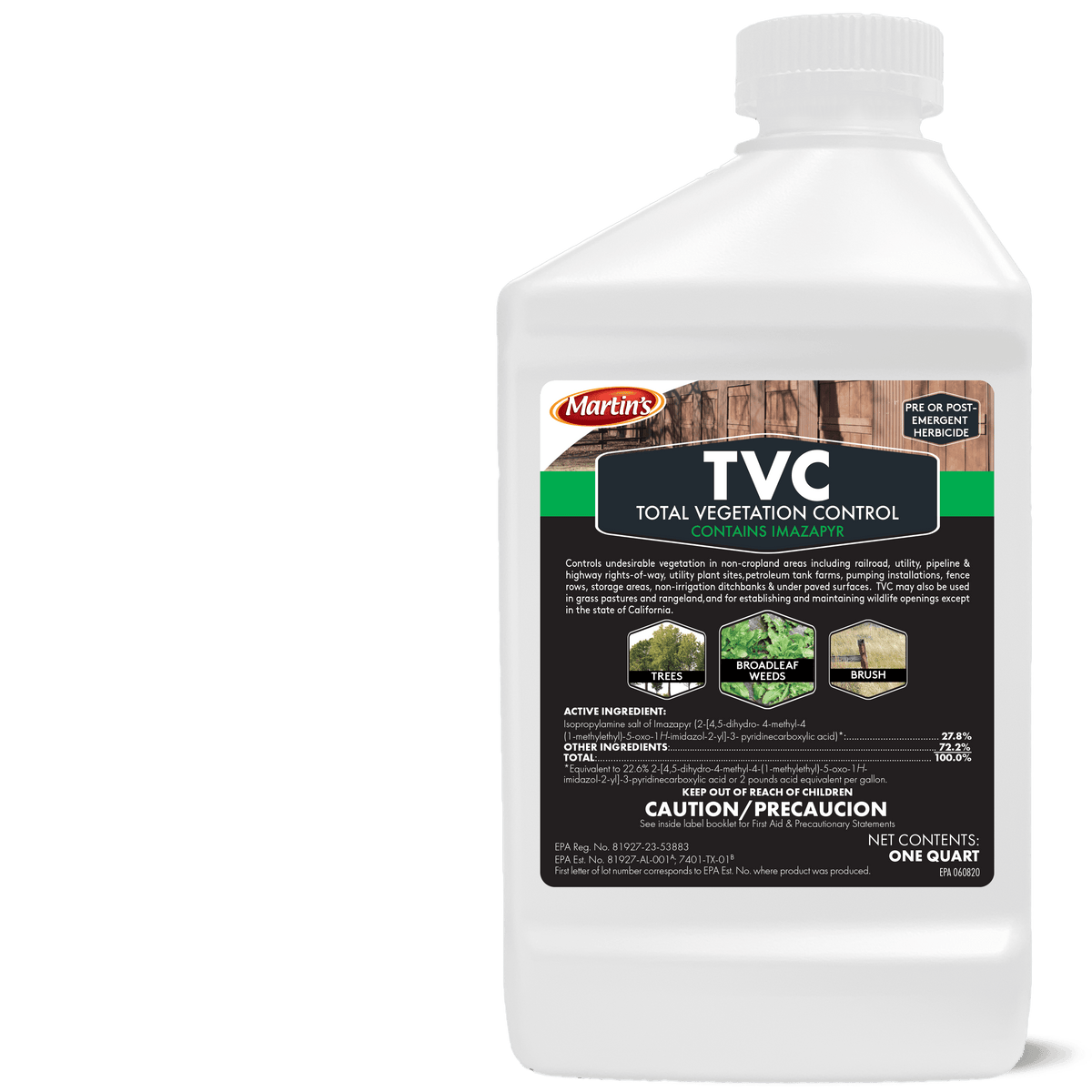 Control Solutions 82004985 Total Vegetation Control Herbicide, Bottle, Liquid, Pre/Post Emergence, 1 qt