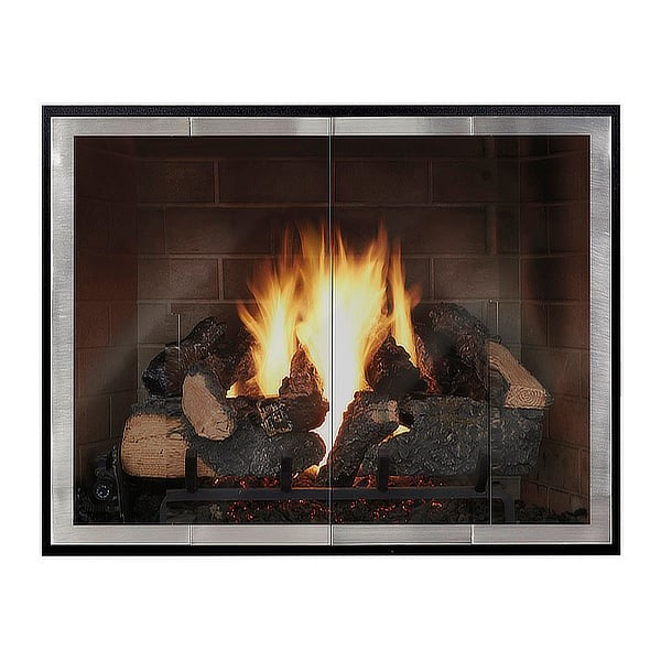 Design Specialties Moderne Slim Frame zero-clearance fireplace glass door, front view