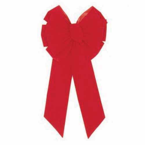 Holiday Trim 7365 Bow, 48" Velvet 11-Loop Deluxe
