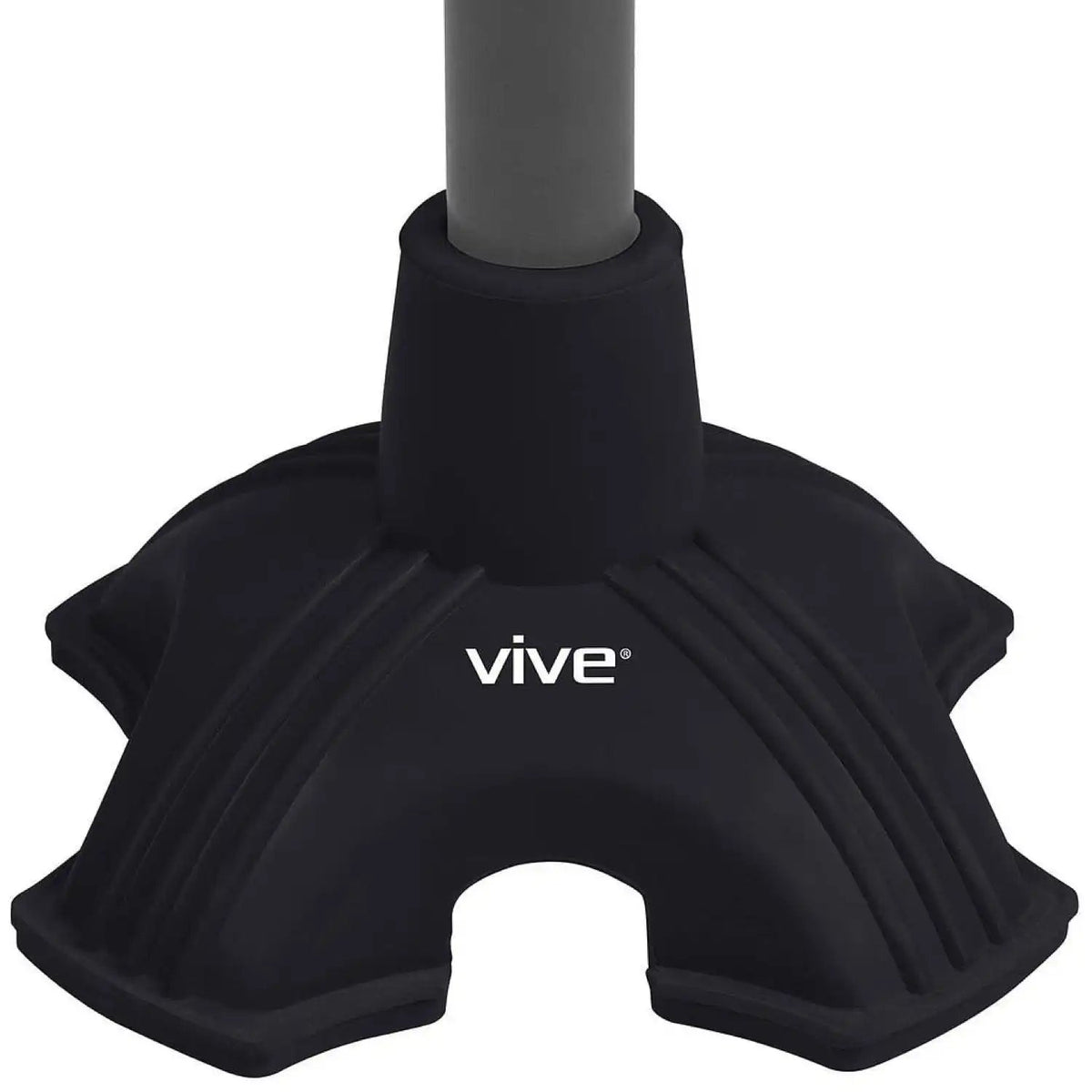 Vive Health MOB1013BLK Standing Cane Tip - Quad Rubber Replacement Foot Pad for Walking Canes New