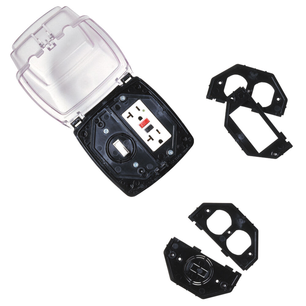 Intermatic WP1220C 2 Gang Vertical Cover Clear with 6 Inserts