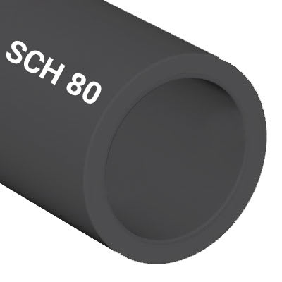 Ipex USA 085120 2" x 20' Schedule 80 Plain End Dark Gray PVC Pipe