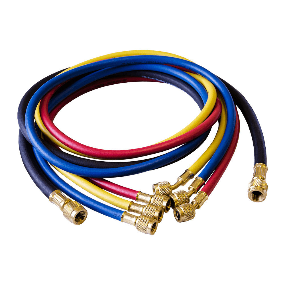 JB Industries CCLE4-60 JB Kobra Gasket Seal Refrigerant Hose Set 60 Inch 1/4" x 1/4" Plus 3/8" Black Hose