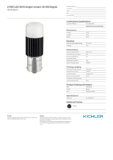 Kichler 18208 Professional Ba15s LED Lamp 2.3W 12V 2700K 300° 215 Lumens - view 2