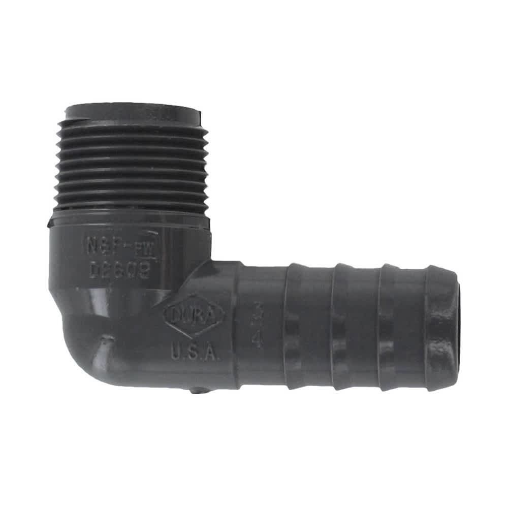 Lasco 1413-007 Combination Elbow, 3/4" Insert x MPT Gray PVC 90 Degree