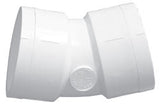Lasco 465-030 Elbow, 3" Socket White PVC Schedule 40 22-1/2 Degree Standard