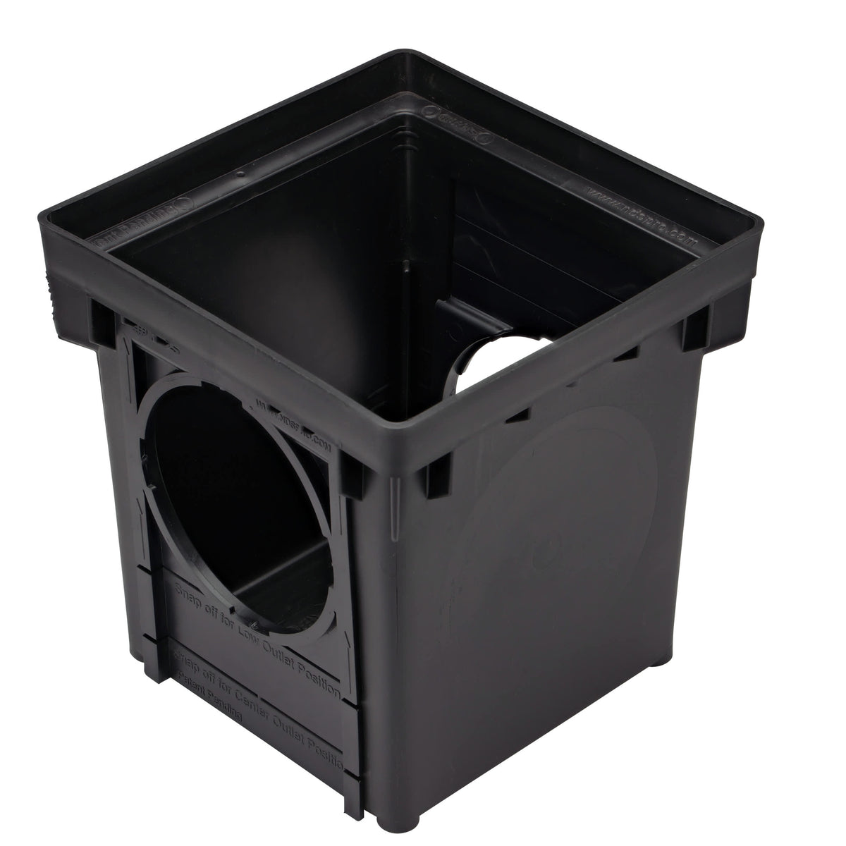 NDS 1200NGBKIT 12" Square 2-Outlet Black Catch Basin Kit
