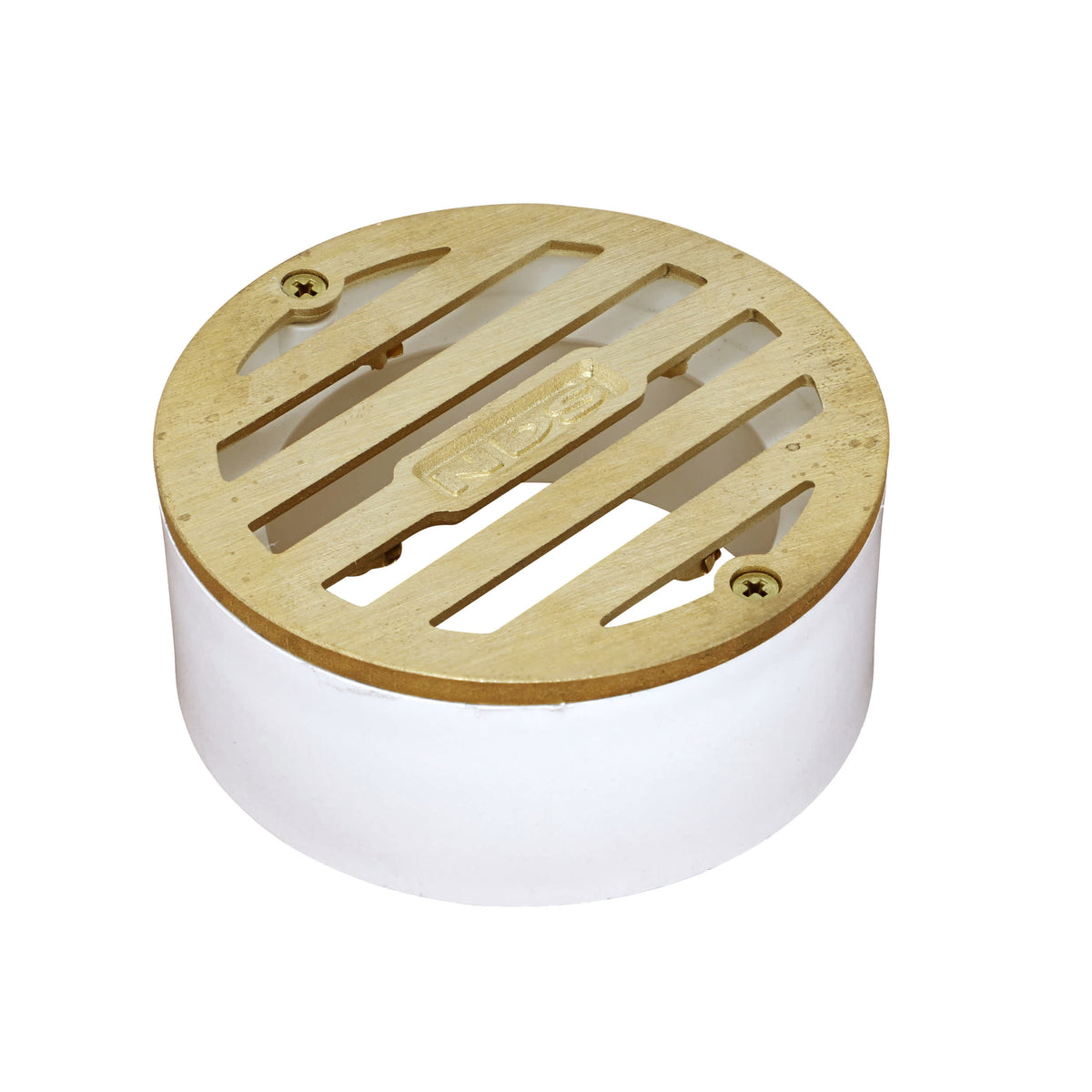 NDS 909B 3" Round Drain Grate, Satin Brass with PVC Collar