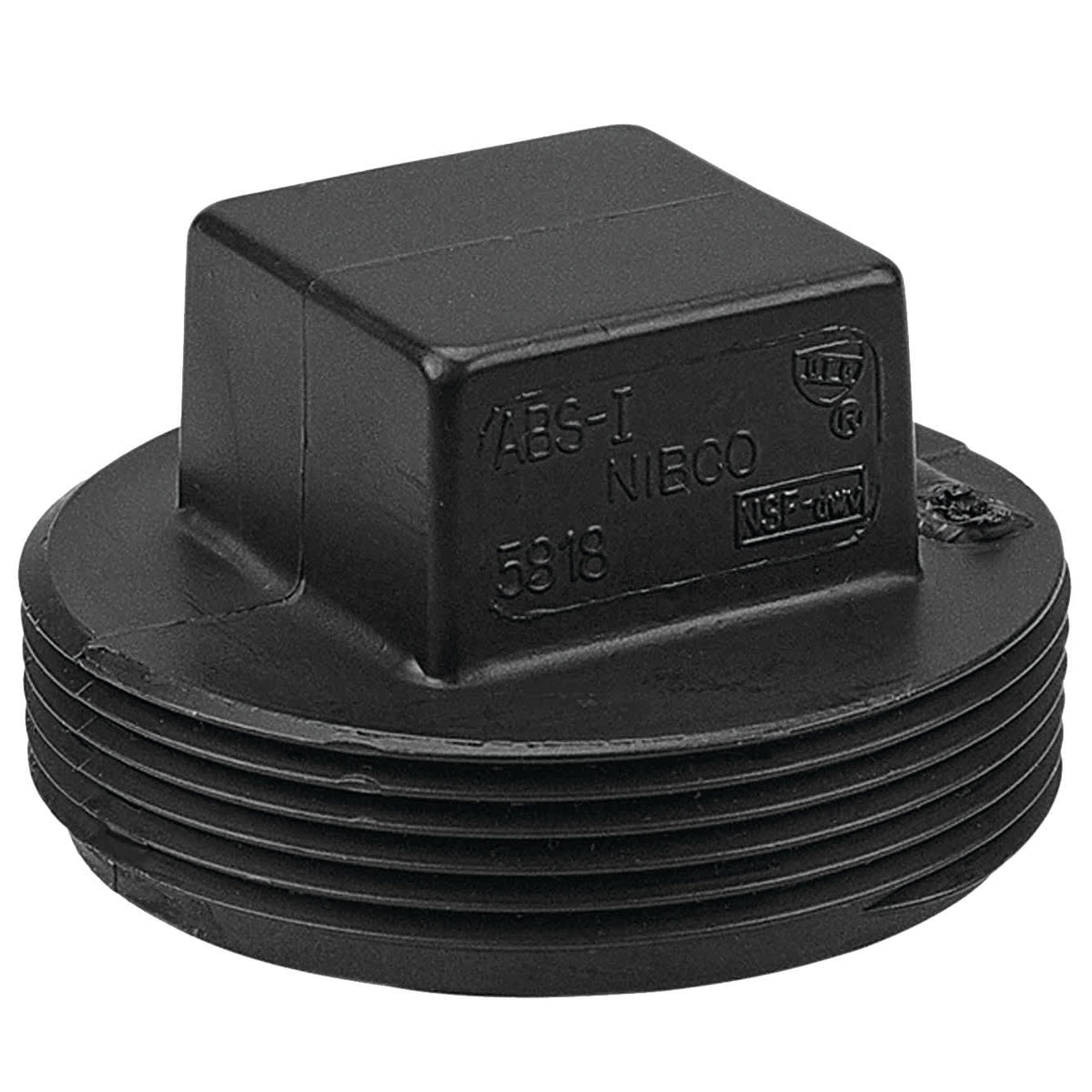 Nibco I177400 Plug, 4" MNPT, ABS, Black