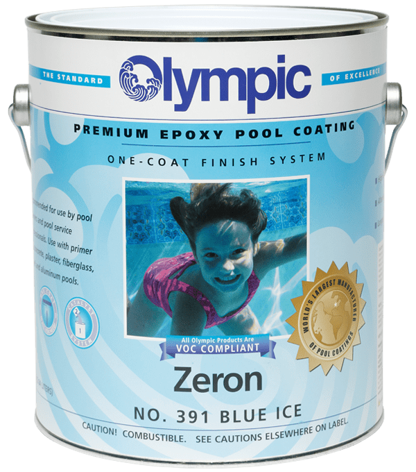 Olympic 391 Zeron One-Coat Epoxy Pool Coating, Blue Ice, 1 gal