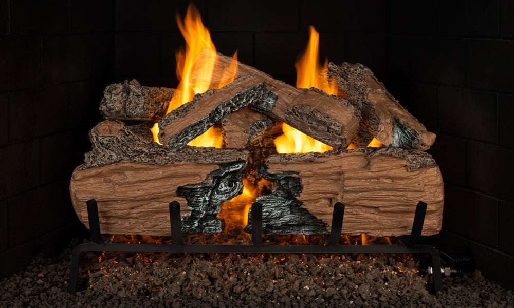 Real Fyre Charred Split ANSI Vented Gas Log Set