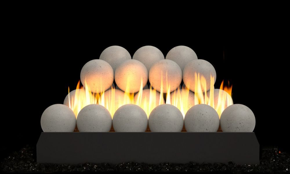 Real Fyre Gray Stone Vent-Free Fireball Set – Propane