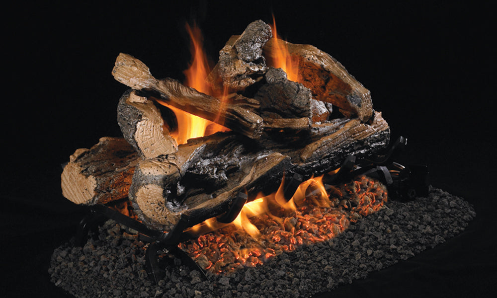 Real Fyre Rugged Split Oak Designer See-Through Vented Gas Log Set