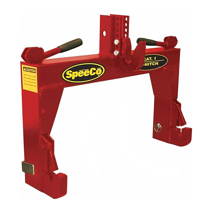 SpeeCo S14116010 3-Point Red Tractor Quick Hitch - Category 1, 2000 lb