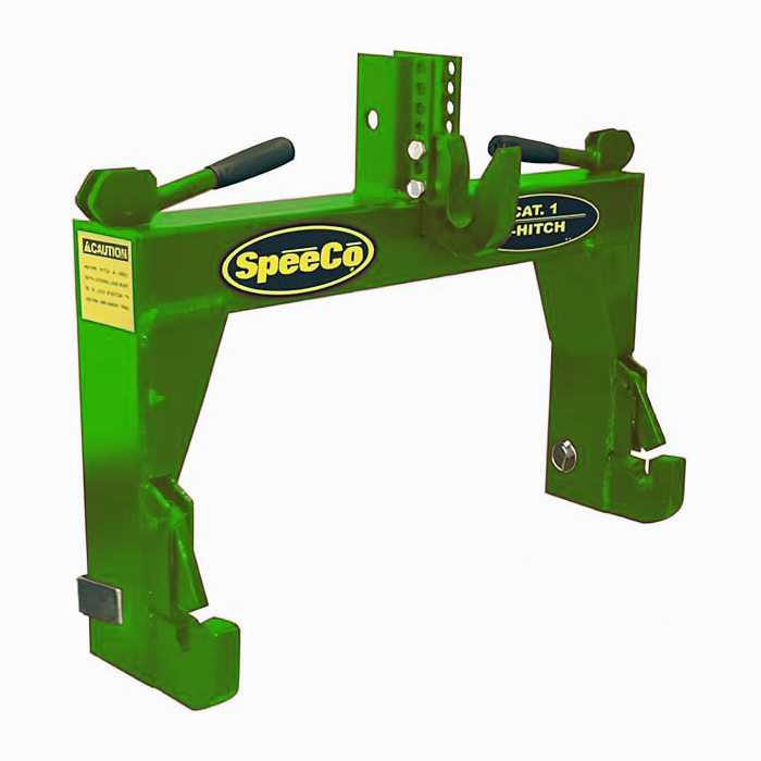 SpeeCo S1411601G 3-Point Green Tractor Quick Hitch - Cat 1, 2000 Lb