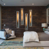 Town & Country HeliFire 360 gas fireplace multiple vertical units in a bedroom